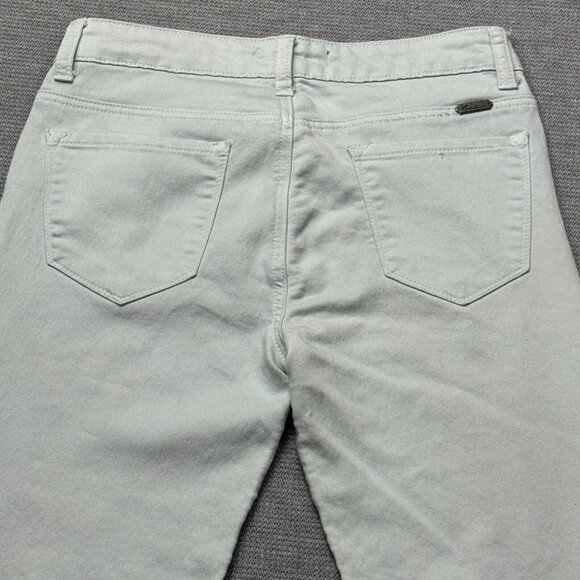 KanCan Womens Size 5/26 Mint Green Skinny Jeans Raw Hem Ankle Zipper Low Rise - Picture 4 of 14